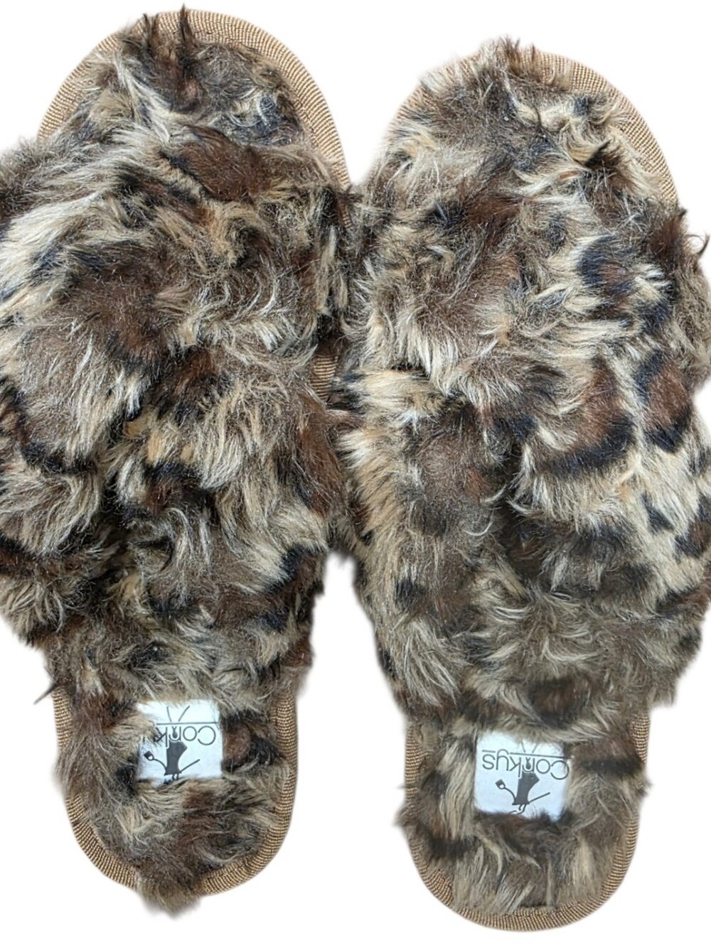 Cozy Faux Fur Slide Slippers in Leopard 10